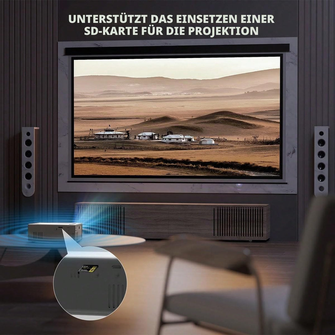 Lightweight Portable Projector, 480P Native Resolution with 720P Support, Comes with Remote Control