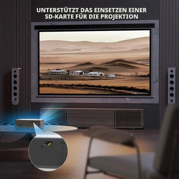 Lightweight Portable Projector, 480P Native Resolution with 720P Support, Comes with Remote Control