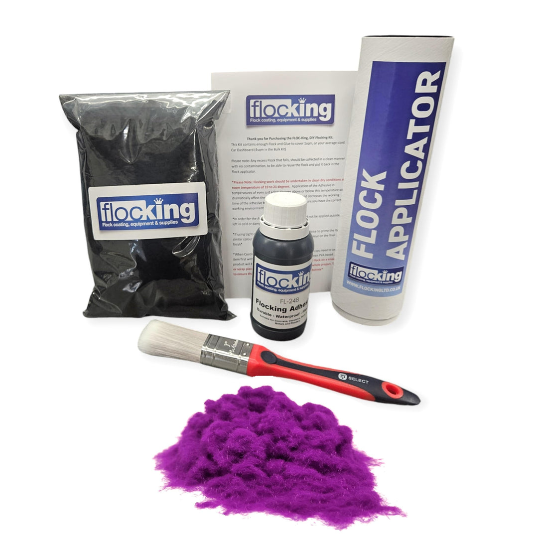 FLOC-KING DIY Flocking Kit - Flocked Dashboard - Project - Nylon Flock - Durable Finish (Purple), PU