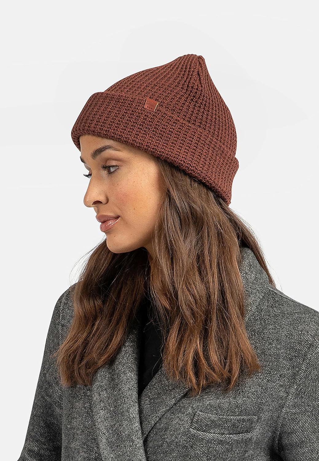 BICKLEY + MITCHELL Women's Waffle Structured Basic Womens 2015-01-11-74 Beanie Hat, Spice RED, One S