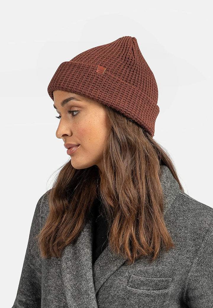 BICKLEY + MITCHELL Women's Waffle Structured Basic Womens 2015-01-11-74 Beanie Hat, Spice RED, One S
