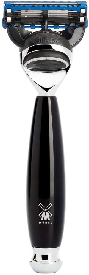 MÜHLE Rasierset - Vivo Serie - Black Fibre - kompatibel mit Gillette-Klingen - Edelharz schwarz