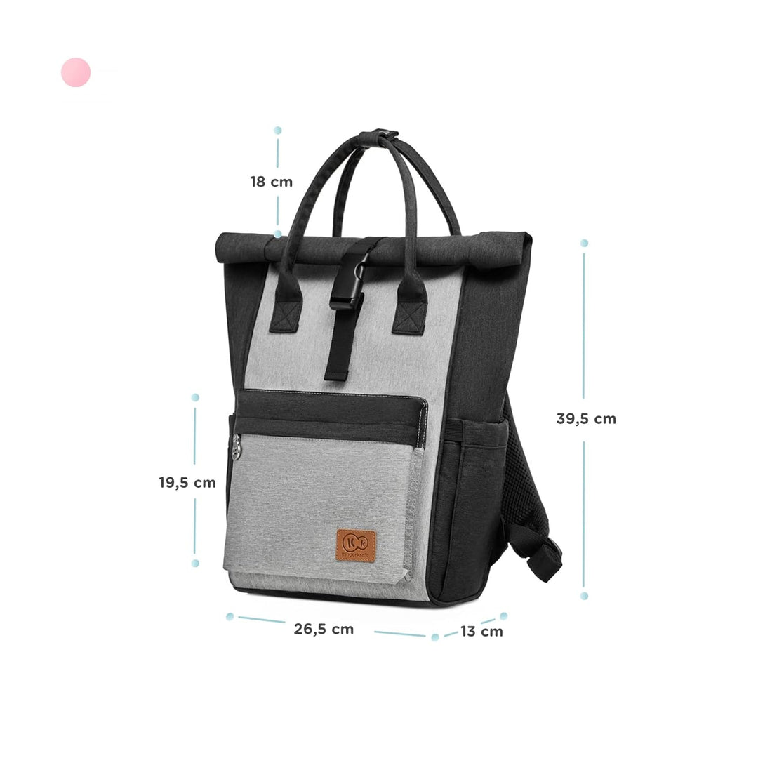 Kinderkraft Wickelrucksack MOONPACK, Kinderwagentasche, Organizer, Thermotasche, verstellbarer Schul