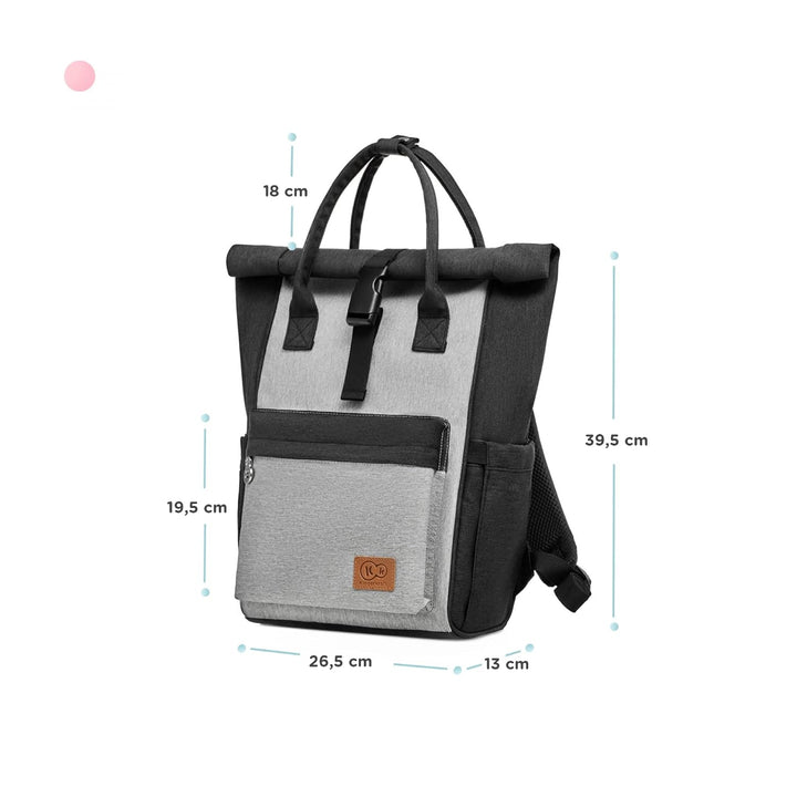 Kinderkraft Wickelrucksack MOONPACK, Kinderwagentasche, Organizer, Thermotasche, verstellbarer Schul