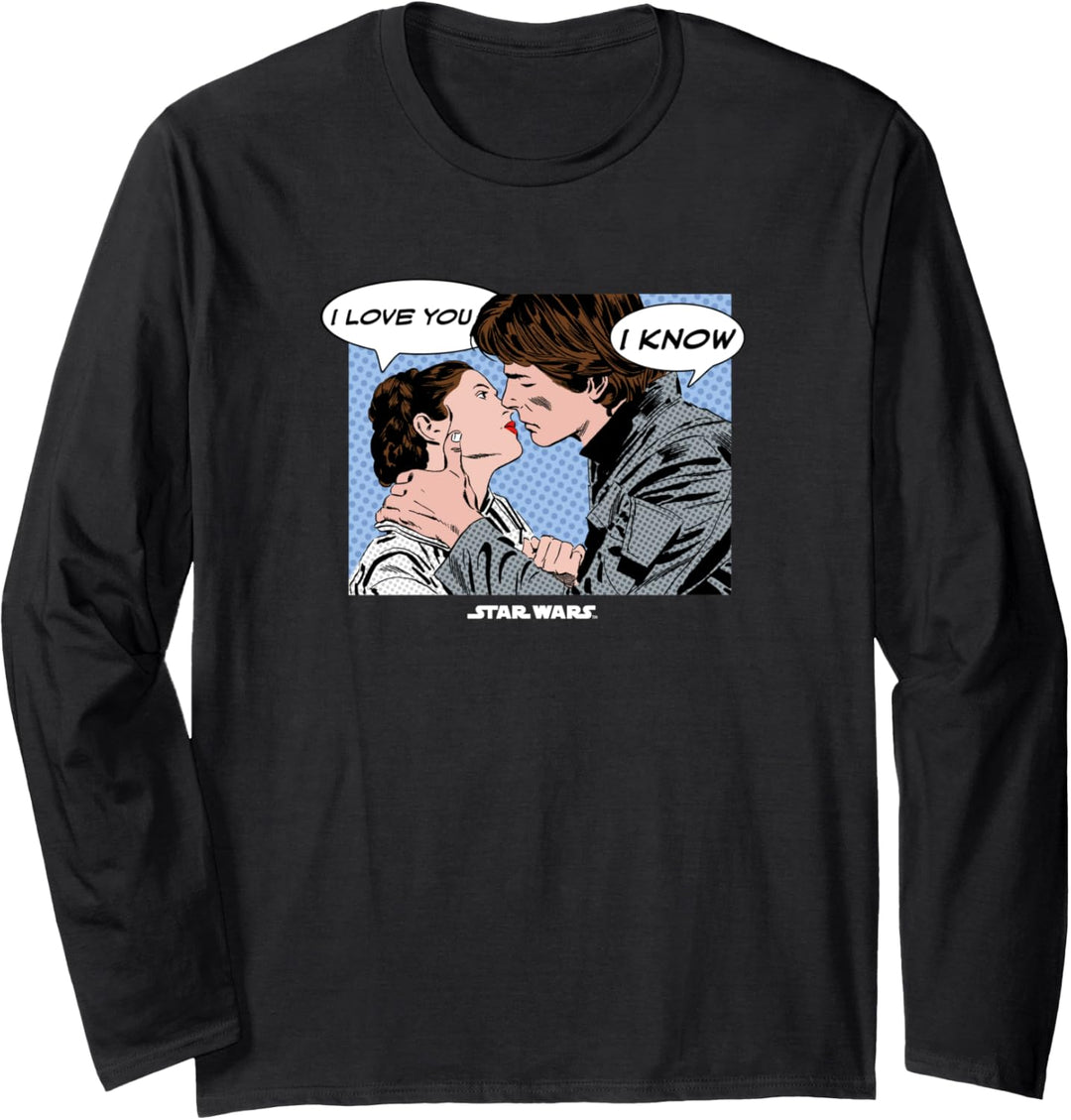 Star Wars I Love You Princess Leia And Han Solo White Langarmshirt