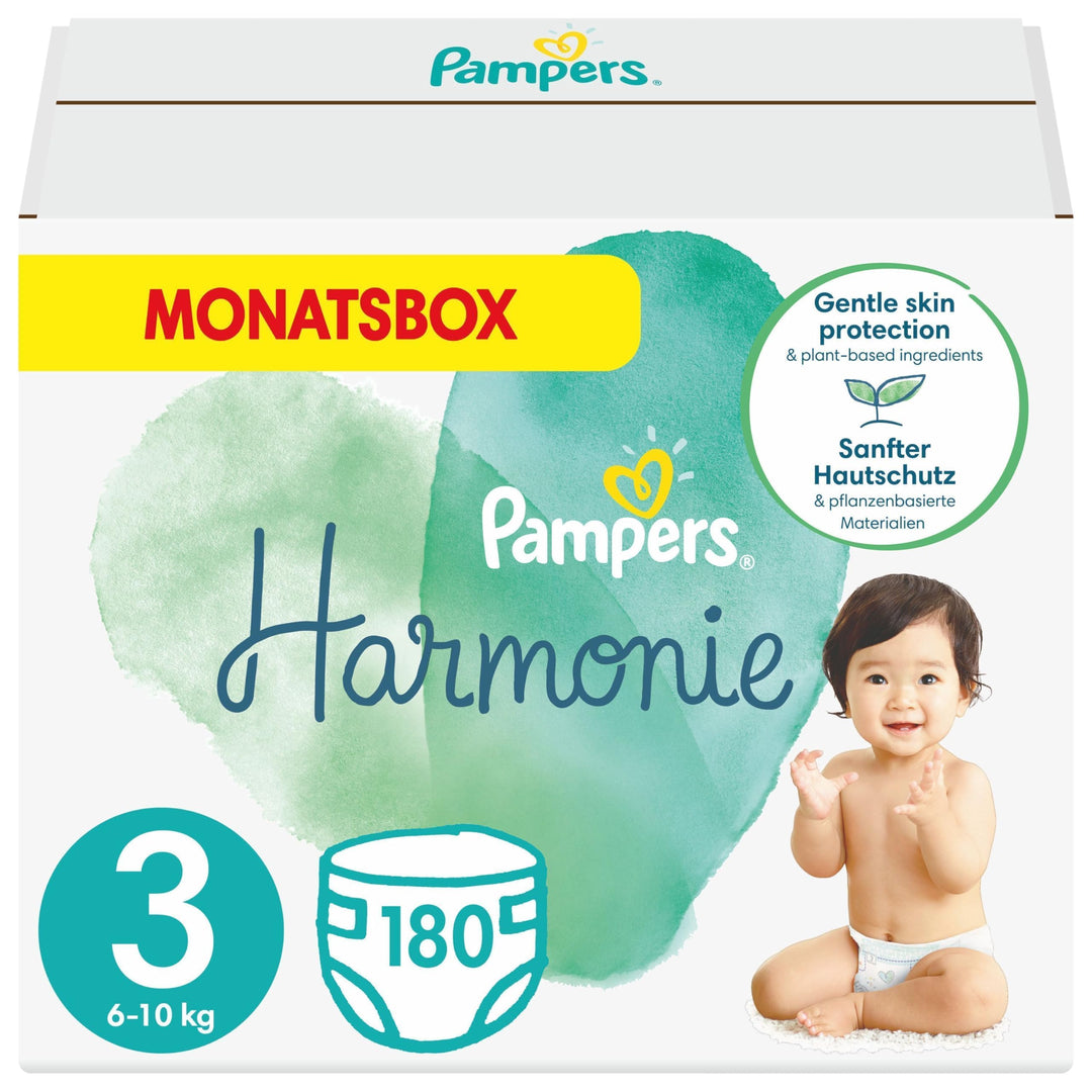 Pampers Baby Windeln Grösse 3 (6-10 kg) Harmonie, 180 Stück, Alte Version Grösse 3 (180 Stück) ALT,