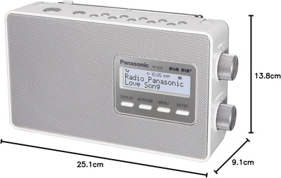 Panasonic RF-D10EG-W Digitalradio (DAB+/UKW Tuner, Netz- und Batteriebetrieb) weiss weiss Single, we