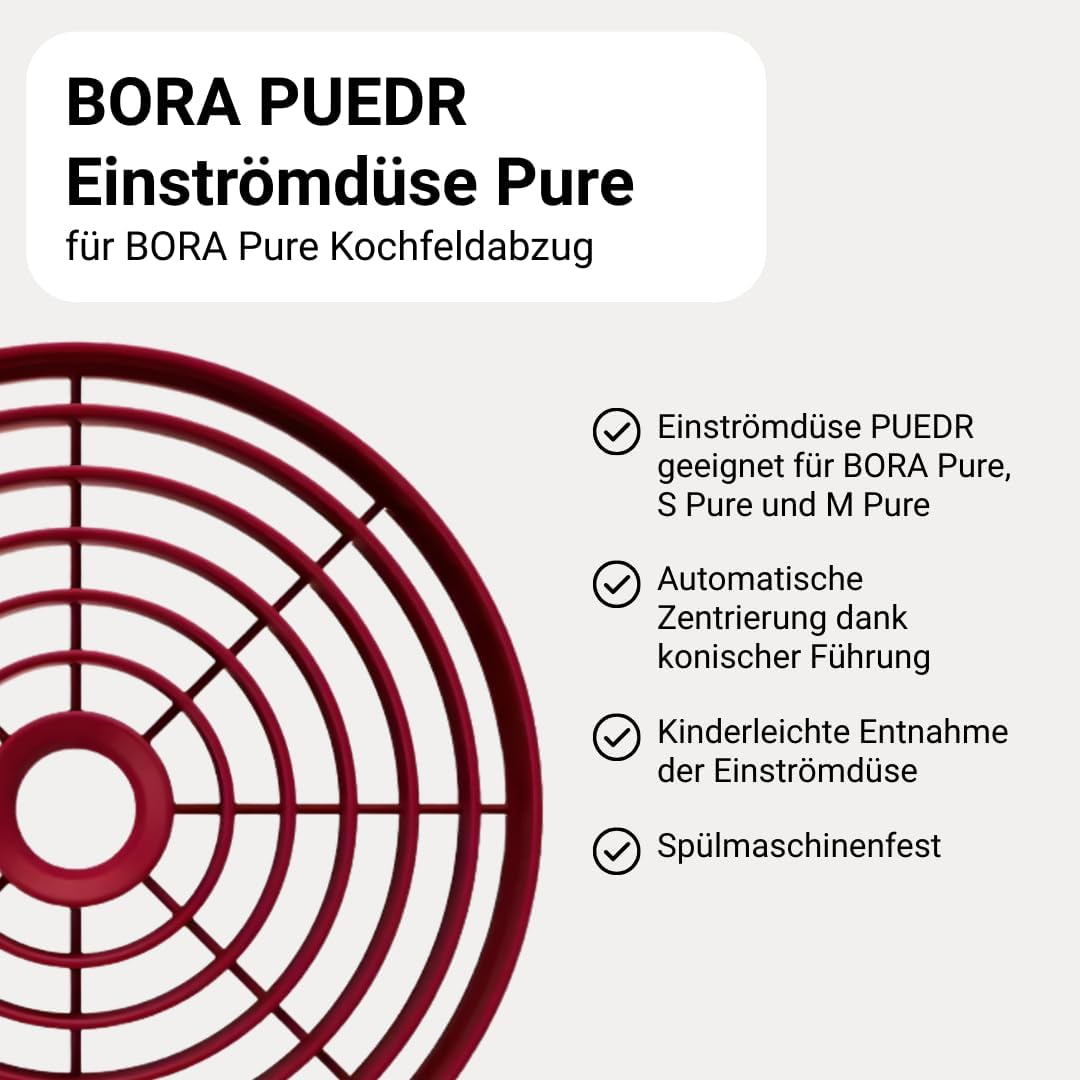 BORA PUEDB Original Einströmdüse Rot für PURE, Dunstabzug, Kochfeld Zubehör, Rot