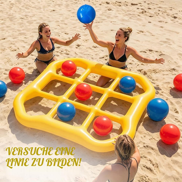 Aufblasbares Wasserspielzeug Set, Tic Tac Toe Pool Spielzeug, 9-Kästchen-Gitter-Wasserspielzeug mit