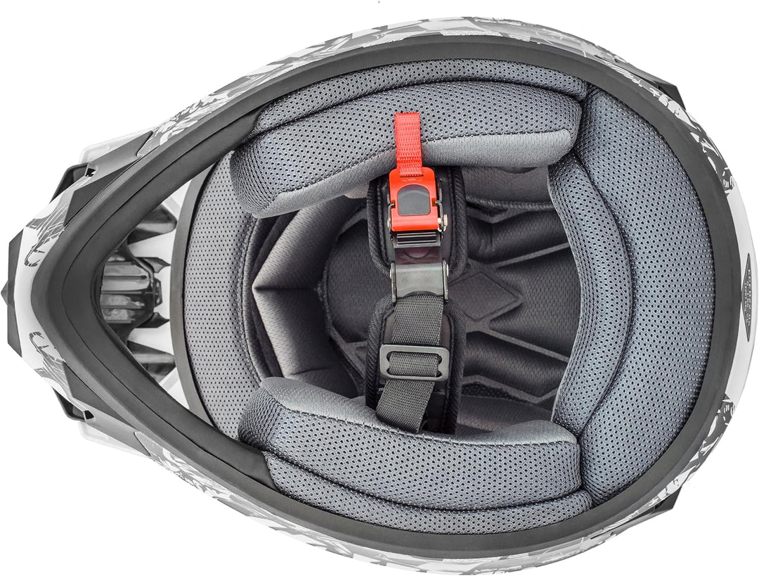 ATO-Moto GS Nevada Weiss Motocrosshelm mit ausziehbarer Sonnenblende und der neusten Sicherheitsnorm