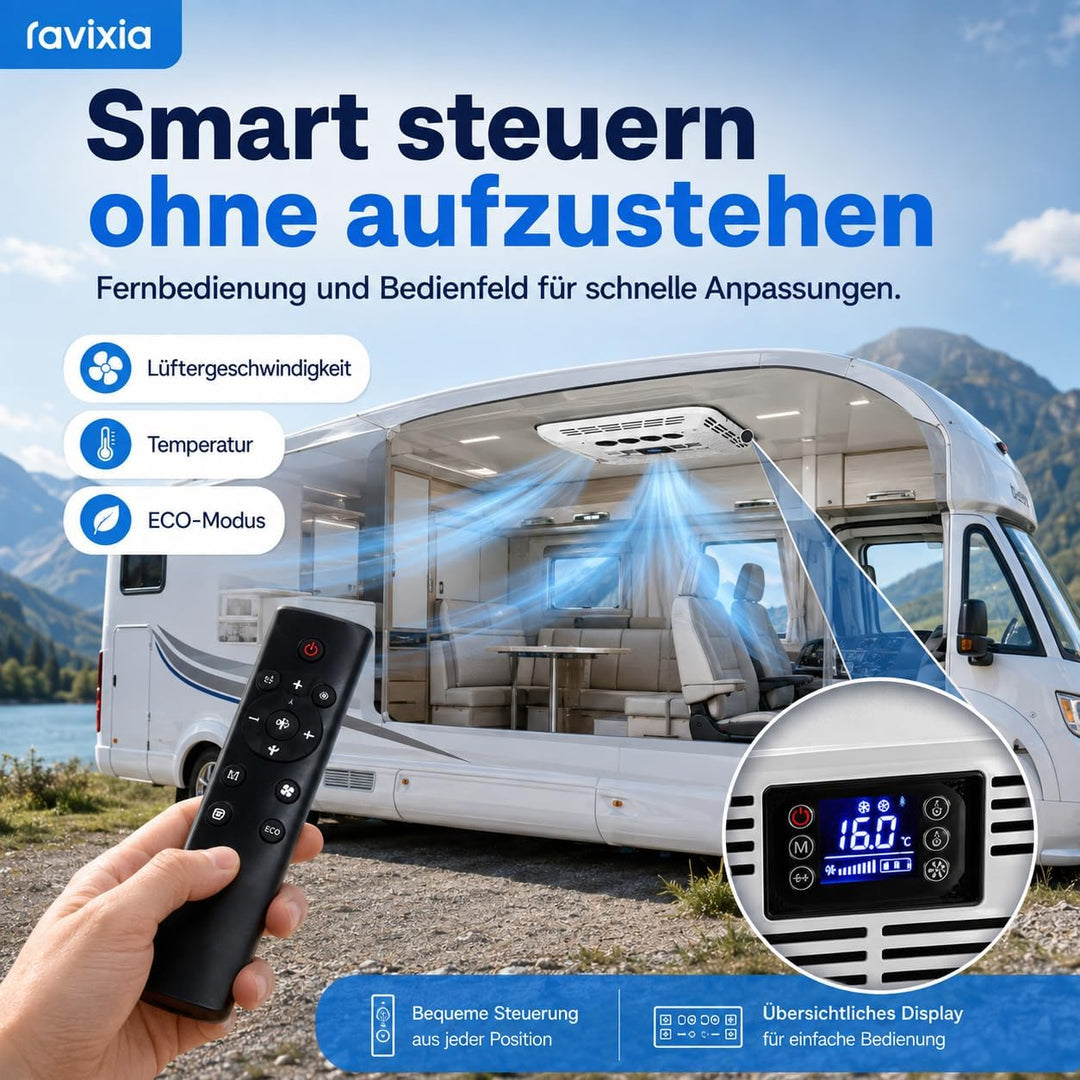 12V Klimaanlage Wohnwagen Schnelle Kühlung (Weiss 12V)