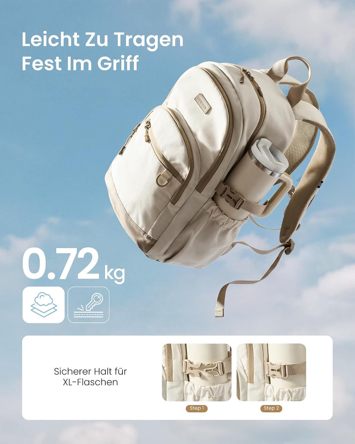 LOVEVOOK Rucksack Damen mädchen, Leichter Schulrucksack Teenager mit grossem 1.2L Trinkflaschenhalte