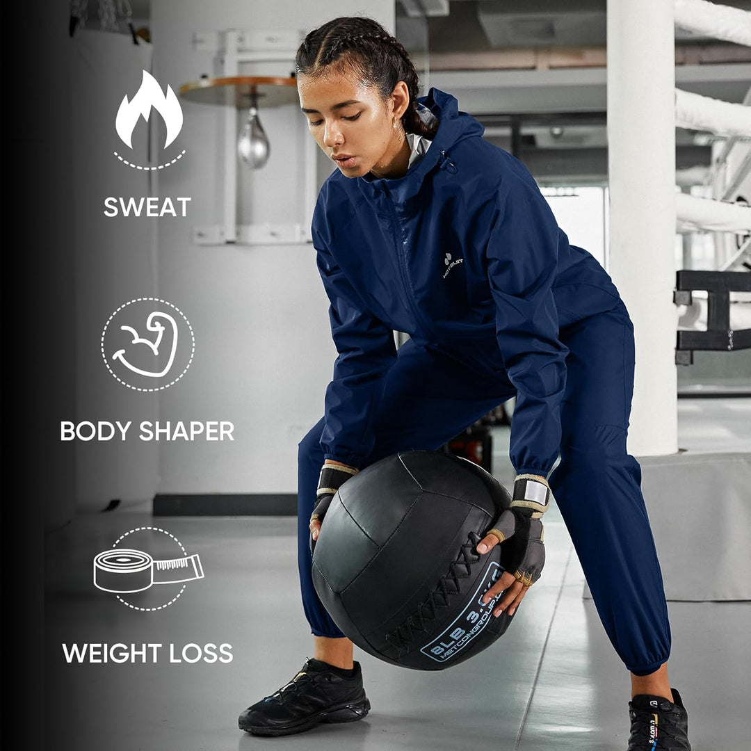 HOTSUIT Schwitzanzug Damen, Saunaanzug für Frauen Gewichtsverlust Fetttraining Frauen Sweatshirt Top