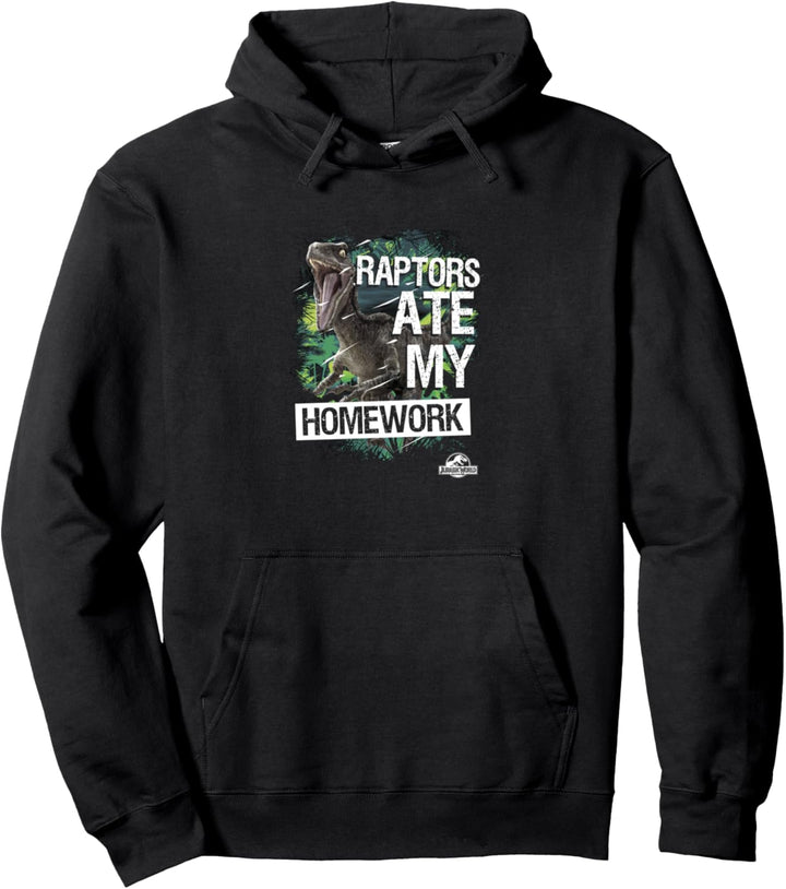 Jurassic World Velociraptor Ate My Homework Pullover Hoodie