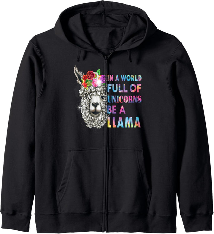 In einer Welt voller Einhörner sei ein Lama-Alpaka-Geschenk Kapuzenjacke