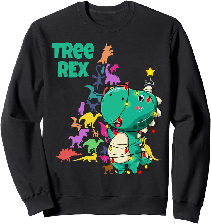 Kinder Weihnachtspyjama Dinosaurier Baum Rex Paläontologen Sweatshirt