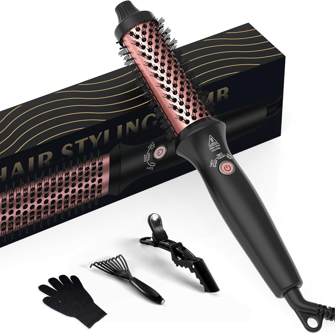 Thermal Brush, Thermobürste Wärmebürste 3 in 1, 32mm Rundbürste Stylingbürsten mit 160-204℃, Kompakt