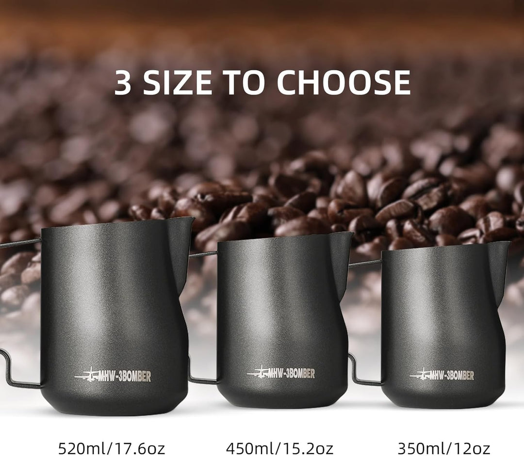 MHW-3BOMBER 450ml(15oz) Milchkännchen Milchkanne Profi, 15oz Milchkännchen Edelstahl für Espresso, C