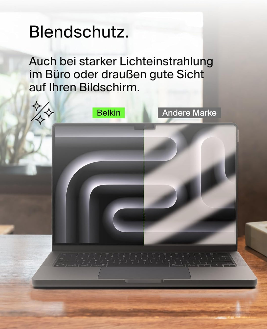 Belkin ScreenForce TruePrivacy Bildschirmschutz für MacBook Pro 16" M1-3, entspiegelte Blickschutzfo