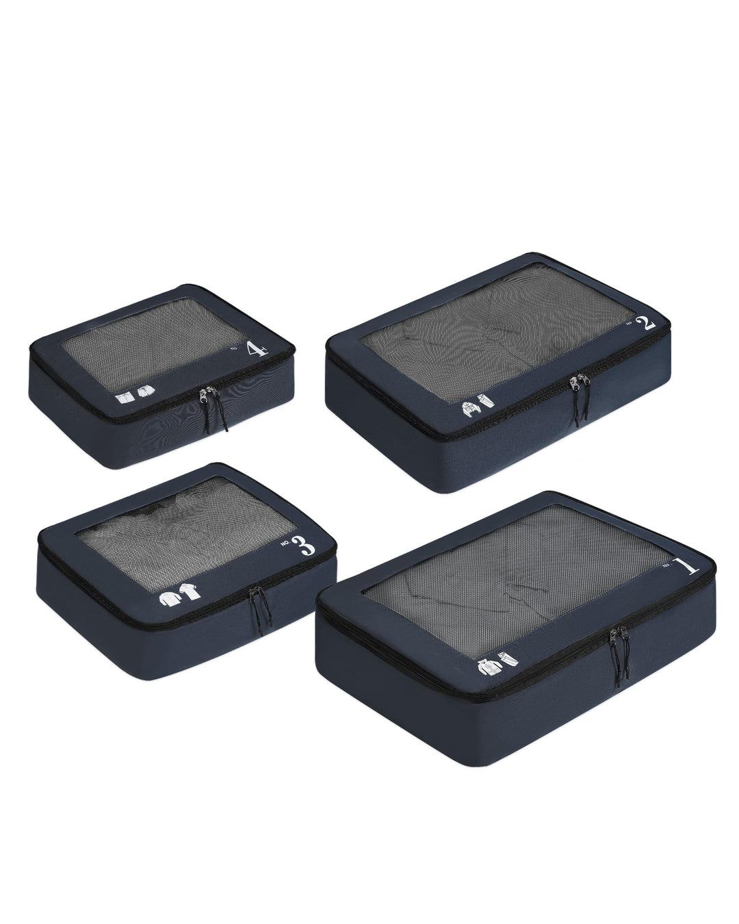 ECOHUB Koffer Organizer mit 4 Grössen System für Reisen Marineblau Marineblau, Marineblau Marineblau