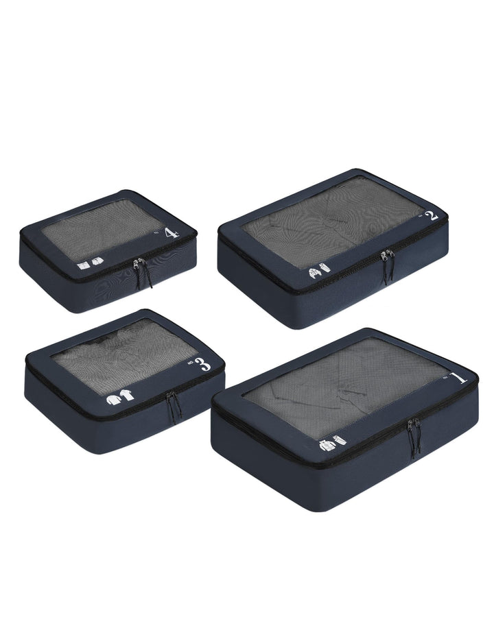 ECOHUB Koffer Organizer mit 4 Grössen System für Reisen Marineblau Marineblau, Marineblau Marineblau
