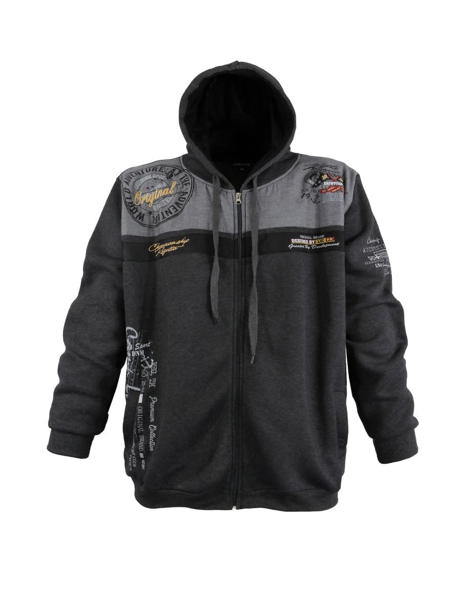 Lavecchia Übergrössen Kapuzenpullover Kapuzenjacke Hoodie Sweatshirt Pullover Herren Sweatjacke LV-2