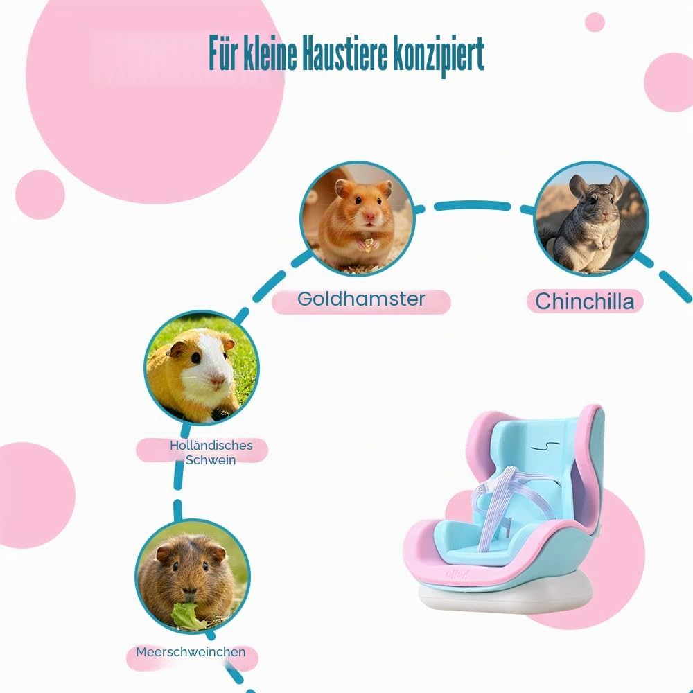 Mini Autositze für Hamster, Kleine Autositz-Lüftungshalterung mit Verstellbare Gurte, Kleintier Sich