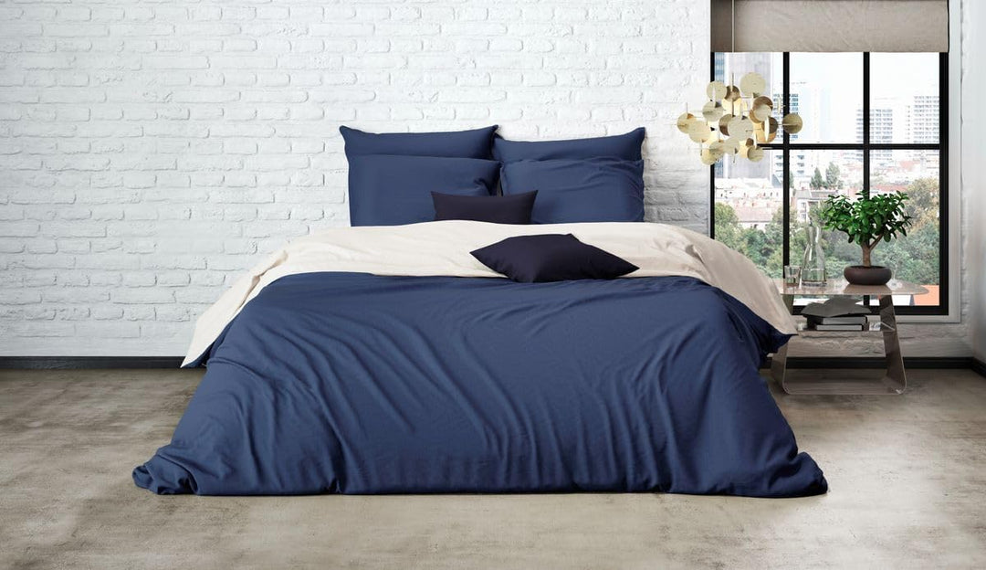 MISTRAL HOME Uni Einfarbig Wende Bettwäsche Edel Perkal 100% Ägyptische Baumwolle, Farbe:Pristine-Da