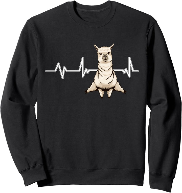 Llama Heartbeat Herzschlag Lama Sweatshirt
