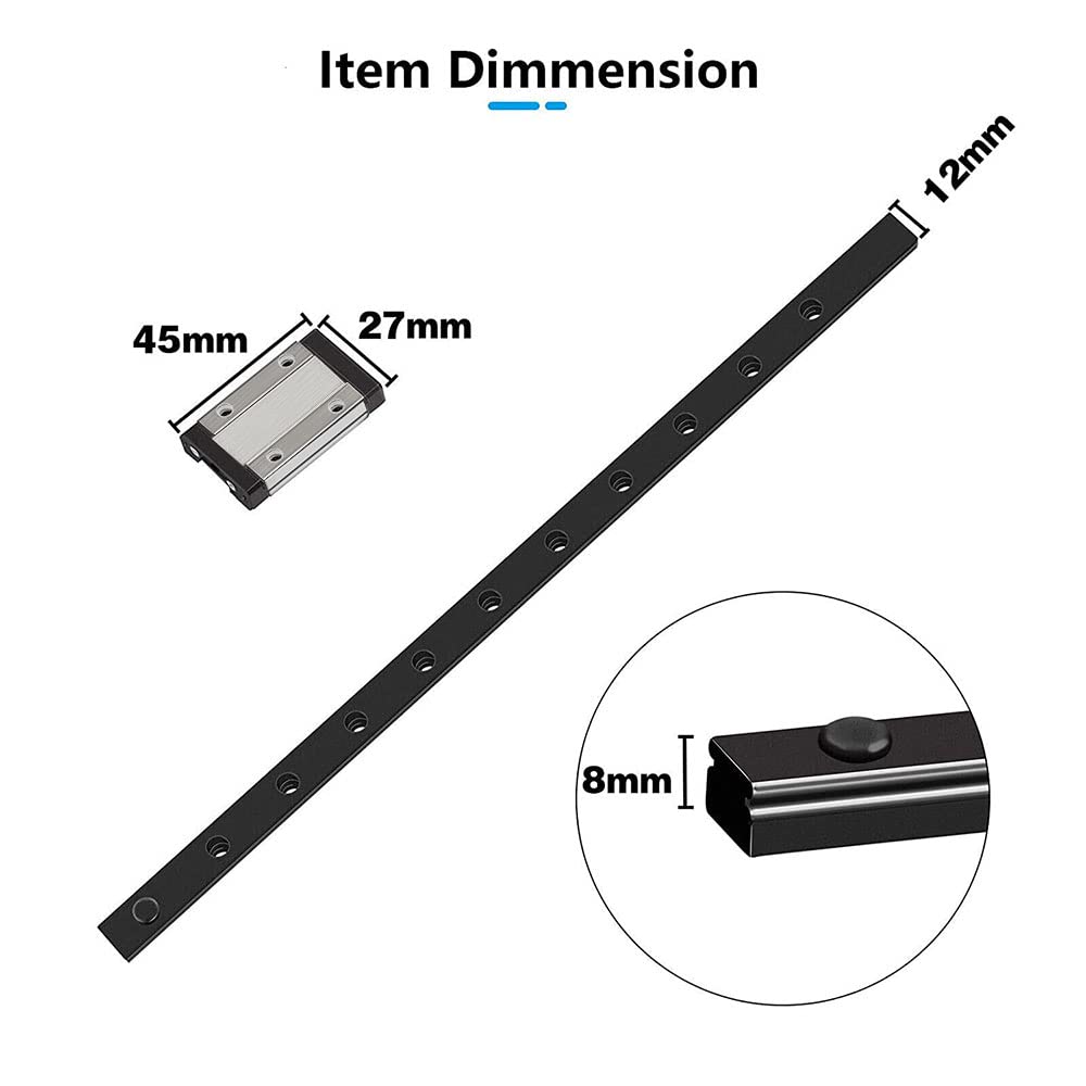 UniTak3D MGN12 Linear Guide Rail 350mm mit MGN12H Lagerstahlwagenblock für CoryXY DIY 3D-Drucker und