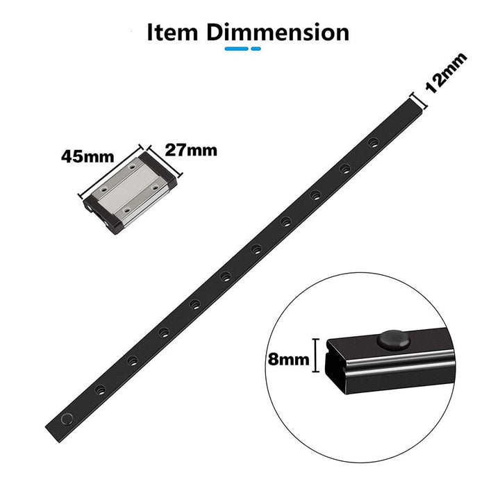 UniTak3D MGN12 Linear Guide Rail 350mm mit MGN12H Lagerstahlwagenblock für CoryXY DIY 3D-Drucker und