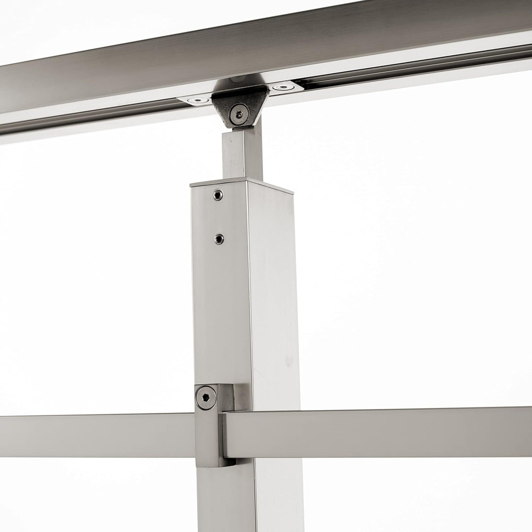 DOLLE Brüstungsgeländer Set aus Aluminium seitliche Montage eckiges Design 150 cm, Seitliche Montage