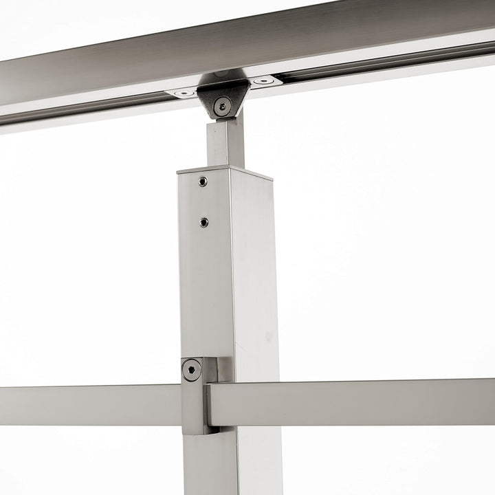 DOLLE Brüstungsgeländer Set aus Aluminium seitliche Montage eckiges Design 150 cm, Seitliche Montage