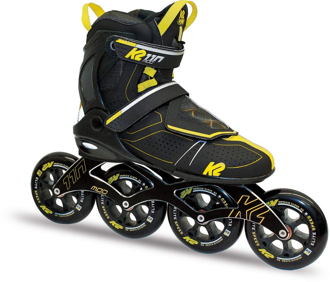K2 MOD 110 Inline Skate 2017 EU: 43.5 (UK: 9 / MP: 280 / cm: 28 / US: 10) black - yellow, EU: 43.5 (