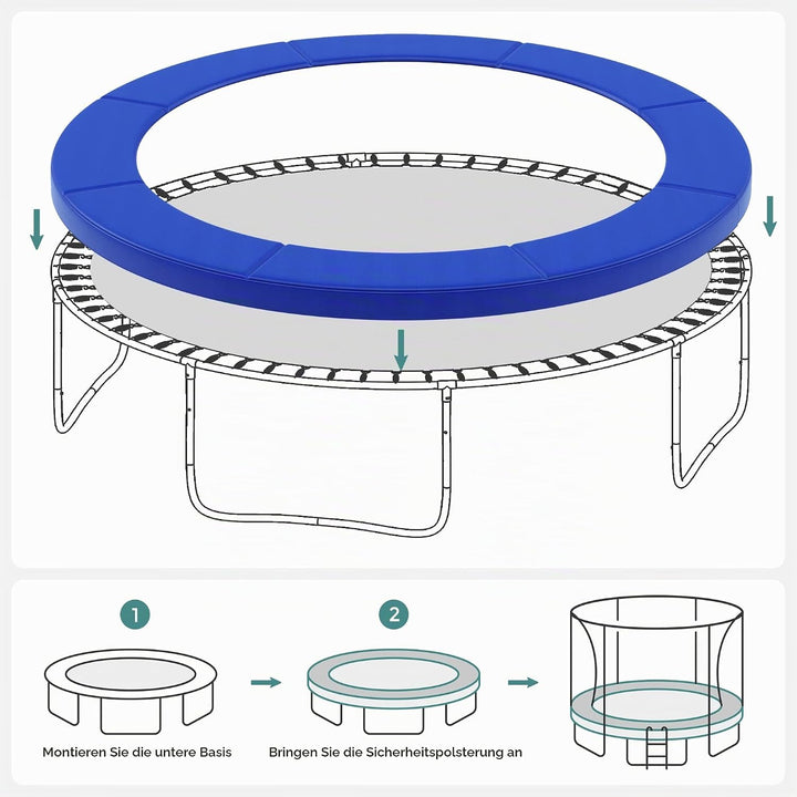 SONGMICS Trampolin Randabdeckung, Ø 183 244 305 366 427 cm, Federabdeckung, Randschutz, Sicherheitsm