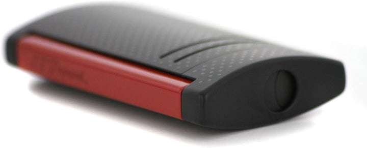S.T. Dupont Maxijet-Feuerzeug, gebürstetes Chrom-P Mattschwarz-rot Matt Black/Red, Matt Black/Red