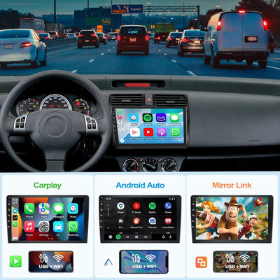 CAMECHO Android 11 Autoradio für Suzuki Swift(2003-2010),Carplay Android Auto Mirror Link Wireless,1