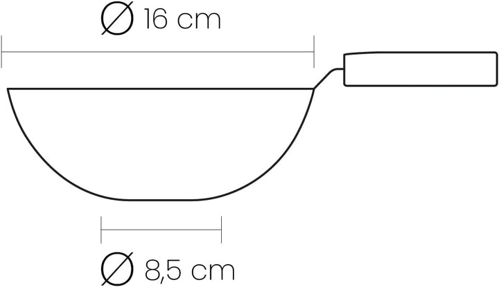 IBILI Wok INDUBASIC 16 cm, Stainless Steel, schwarz 16 cms, 16 cms