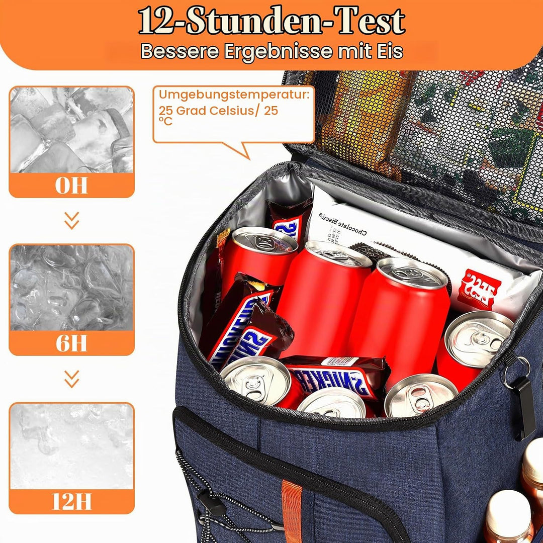 Kühltasche 28 L, Kühlrucksack, Grosser Kühlrucksack Gross, Kühltasche Faltbar Geeignet für Reisen, S