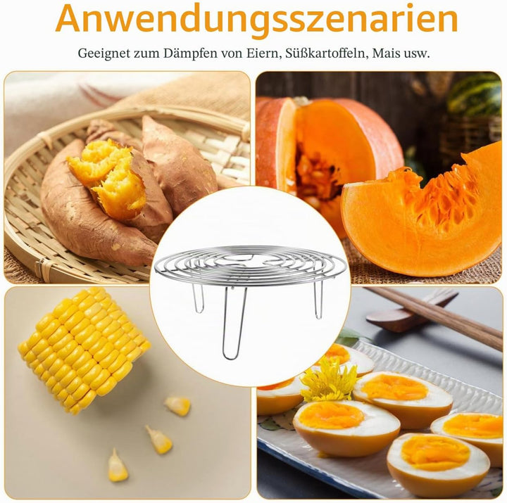 HEMOTON 20X7cm Kuchengitter Dämpfeinsatz Dampfgarer Steamer Rack Dämpfen Rack Edelstahl Strapazierfä