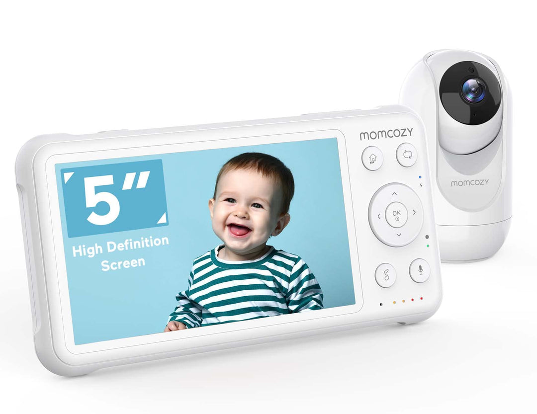 momcozy Babyphone mit Kamera 5 Zoll 1080P HD-Video Babyphone ohne WLAN mit Kamera und Audio 5000 mAh