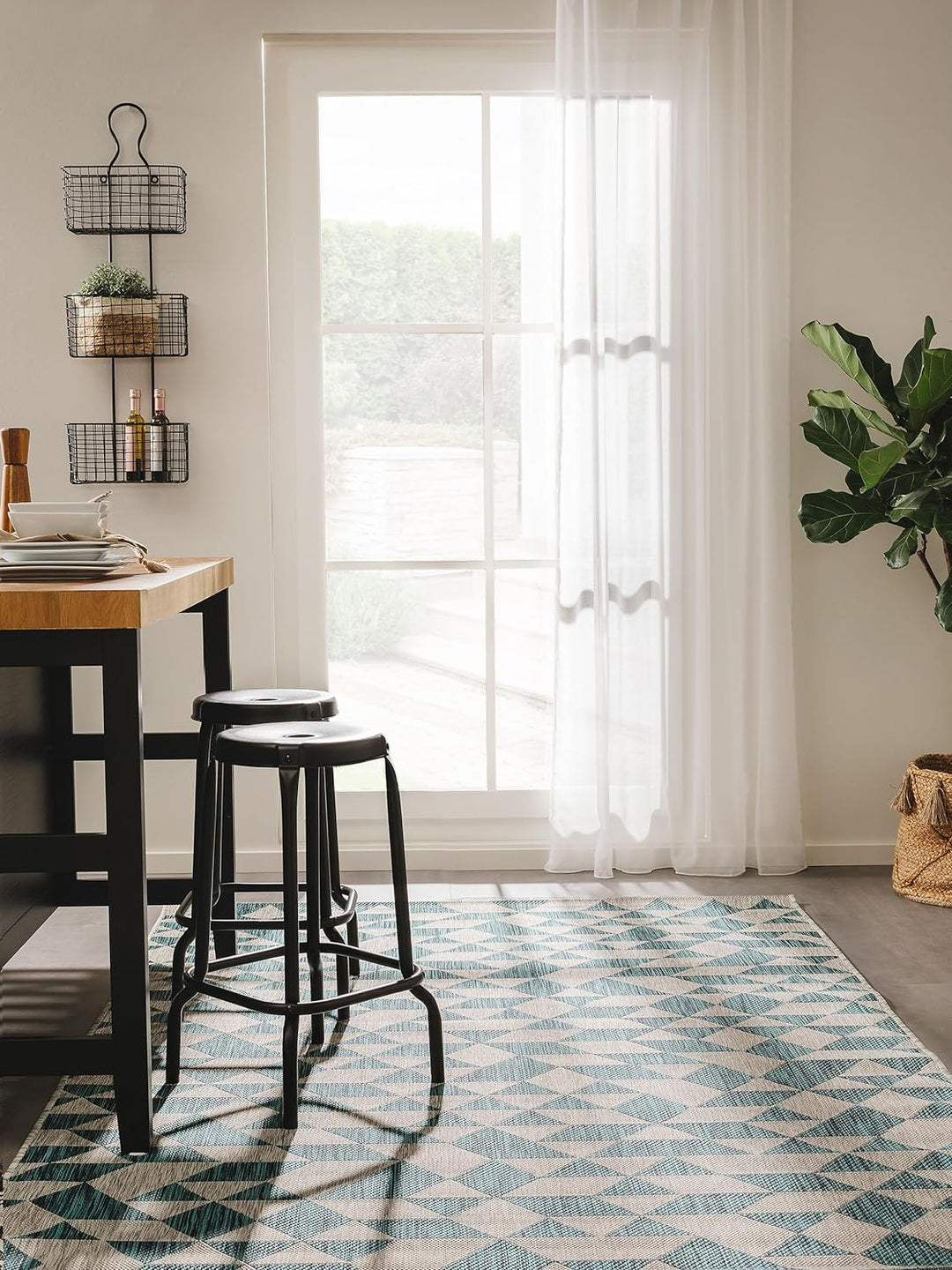 benuta Nest Teppich Cleo - Kunstfaser - Outdoor geeignet - Rechteckig & im Style:  Geometrisch, Retr