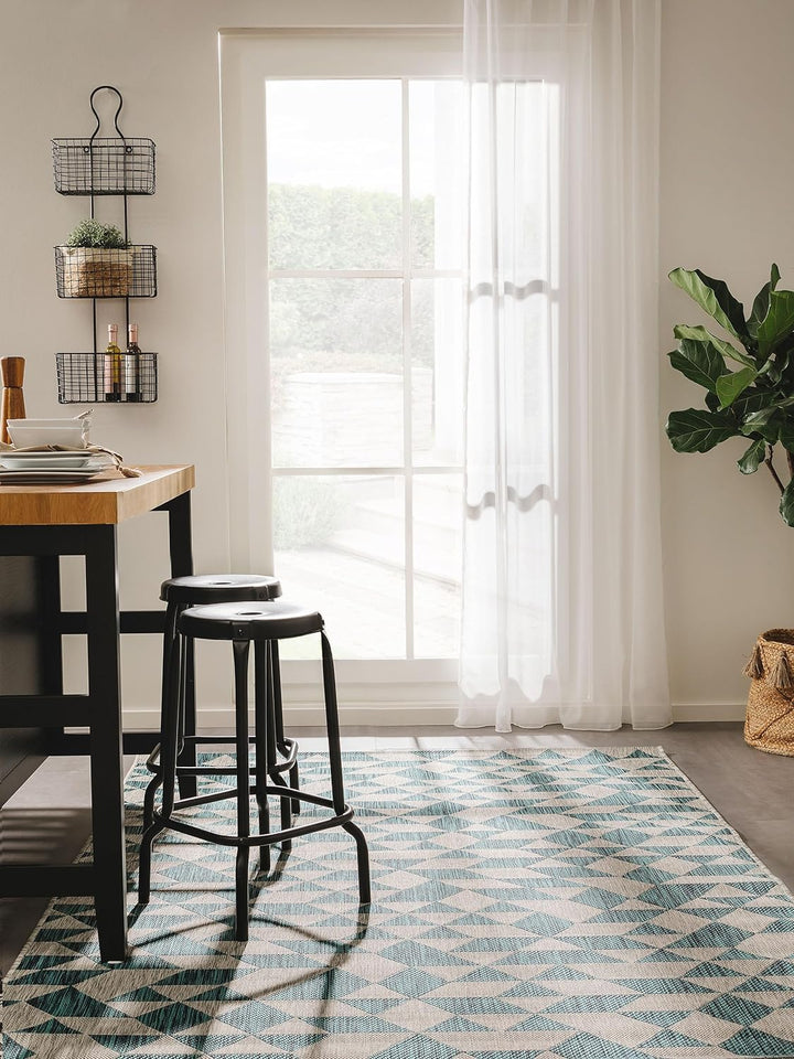 benuta Nest Teppich Cleo - Kunstfaser - Outdoor geeignet - Rechteckig & im Style:  Geometrisch, Retr