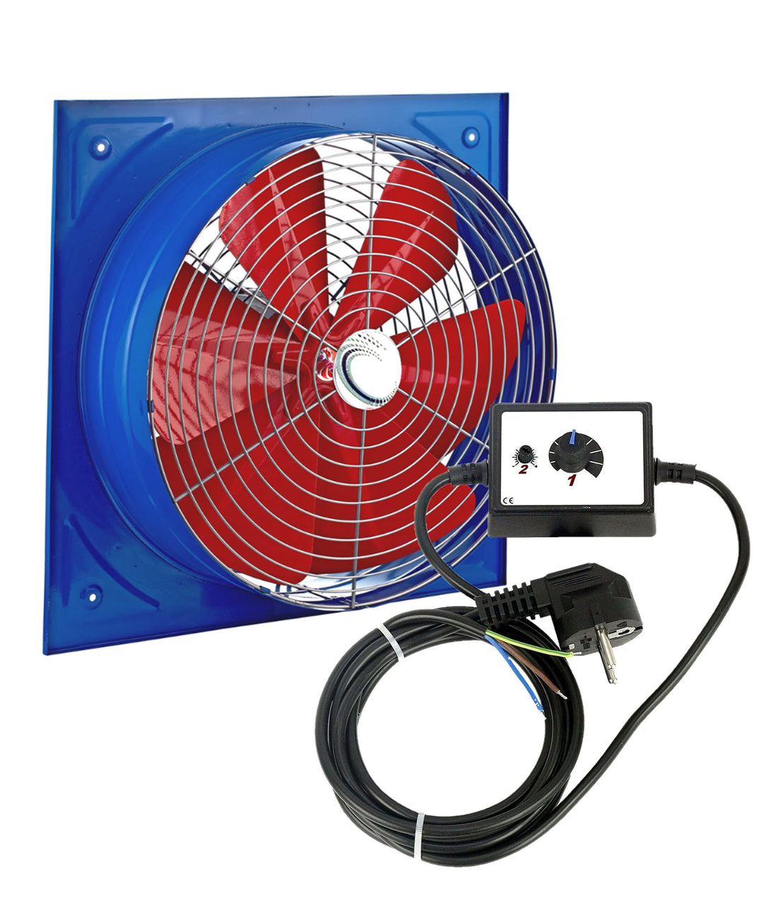 Uzman-Versand SMK-500 Wandventilator mit Drehzahlregler, Axial Wand Fenster Ventilator Einbauventila