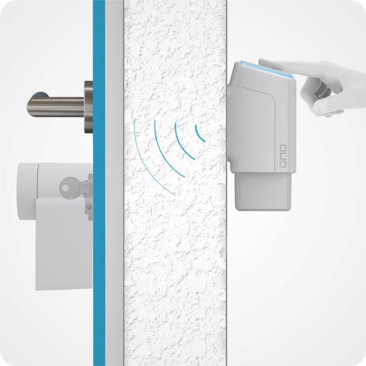 EKEY UNO 200206 Fingerprint mit Akku inkl. Nuki Combo 3.0 (Smart Lock + Bridge) weiss, Akkubetrieben