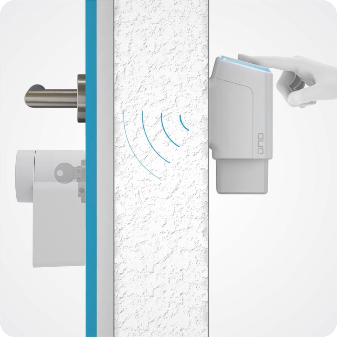 EKEY UNO 200204 Fingerprint mit Akku inkl. Nuki Smart Lock 3.0 weiss, Akkubetriebenes Nachrüst-Set f