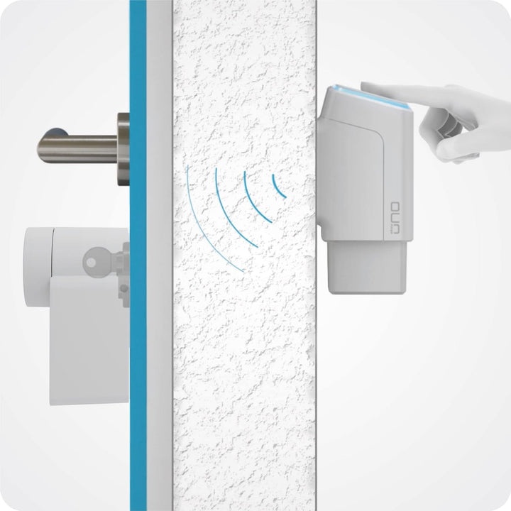 EKEY UNO 200204 Fingerprint mit Akku inkl. Nuki Smart Lock 3.0 weiss, Akkubetriebenes Nachrüst-Set f
