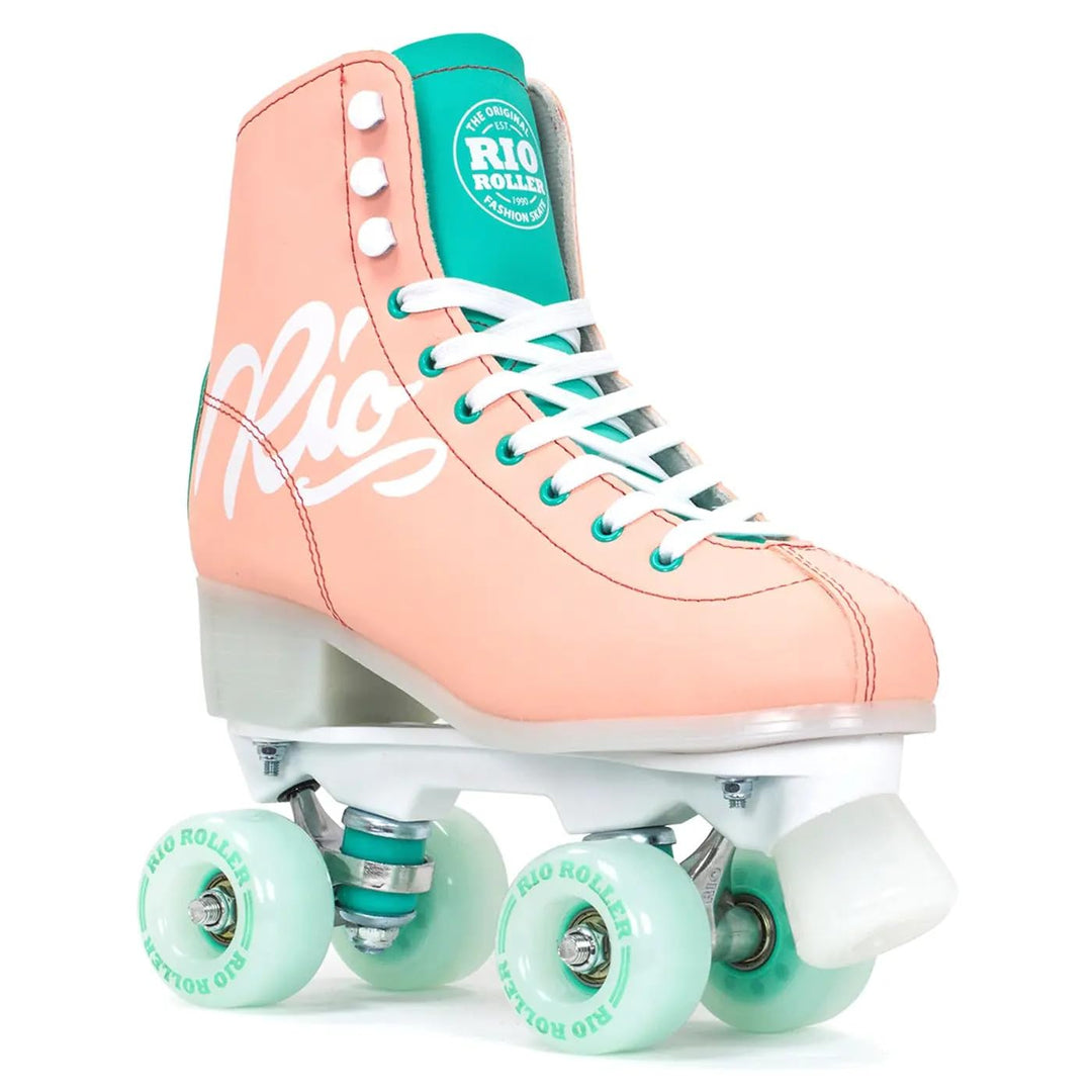 Rio Roller Script Rollschuh 2018 Peach/Green UK3J EU35.5 US4, UK3J EU35.5 US4