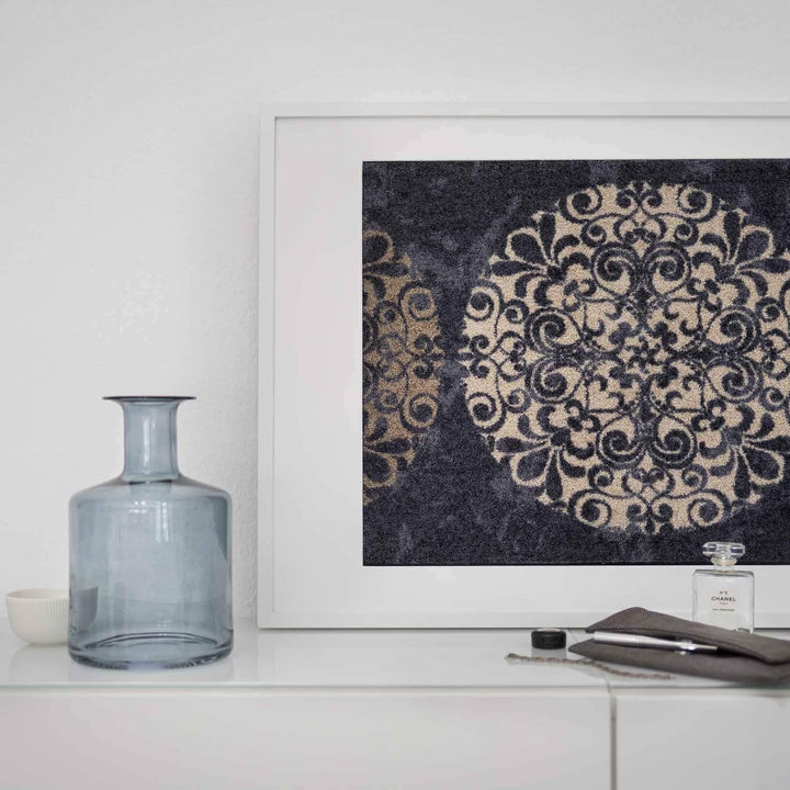 Salonloewe Fliesenkreise Fussmatte waschbar 050 x 075 cm Fussabtreter Schmutzfangmatte Eingangs-Matt
