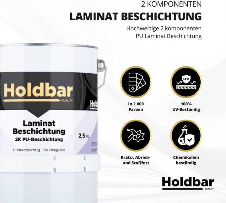 Laminat Beschichtung Anthrazitgrau (RAL 7016) 1 Kg - Laminat Farben - Schützt Laminat Boden - 2-Komp